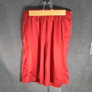 Nike Red w/ Black Trim Basketball Shorts Elastic Tied Waste + Pockets VG M